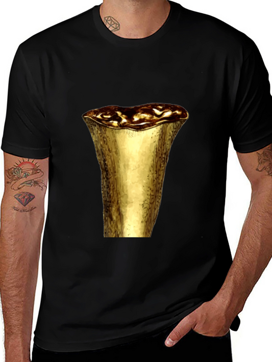 Gold Mushroom Vintage Print T-Shirt