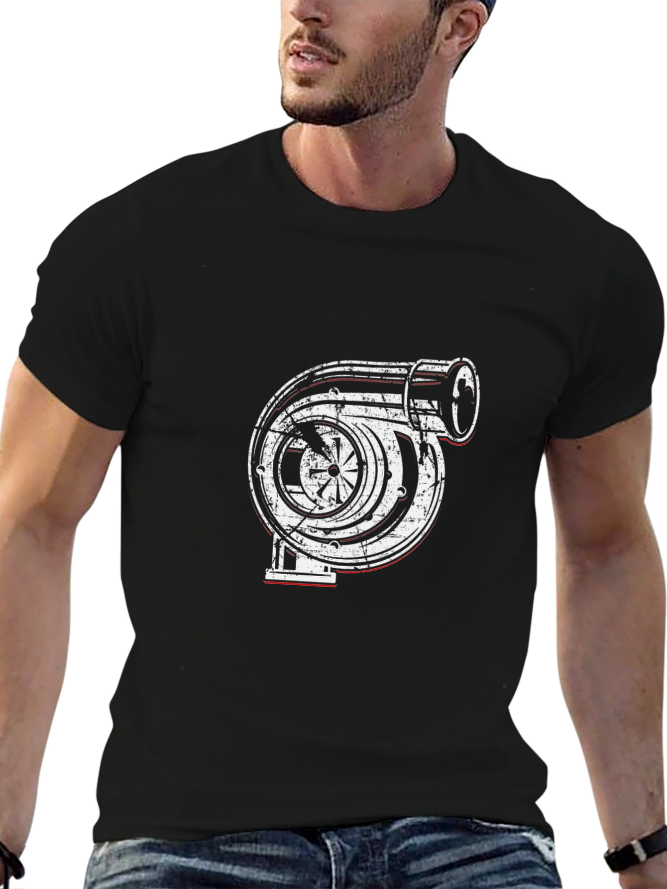 Turbo Engine Graphic T-Shirt - Black