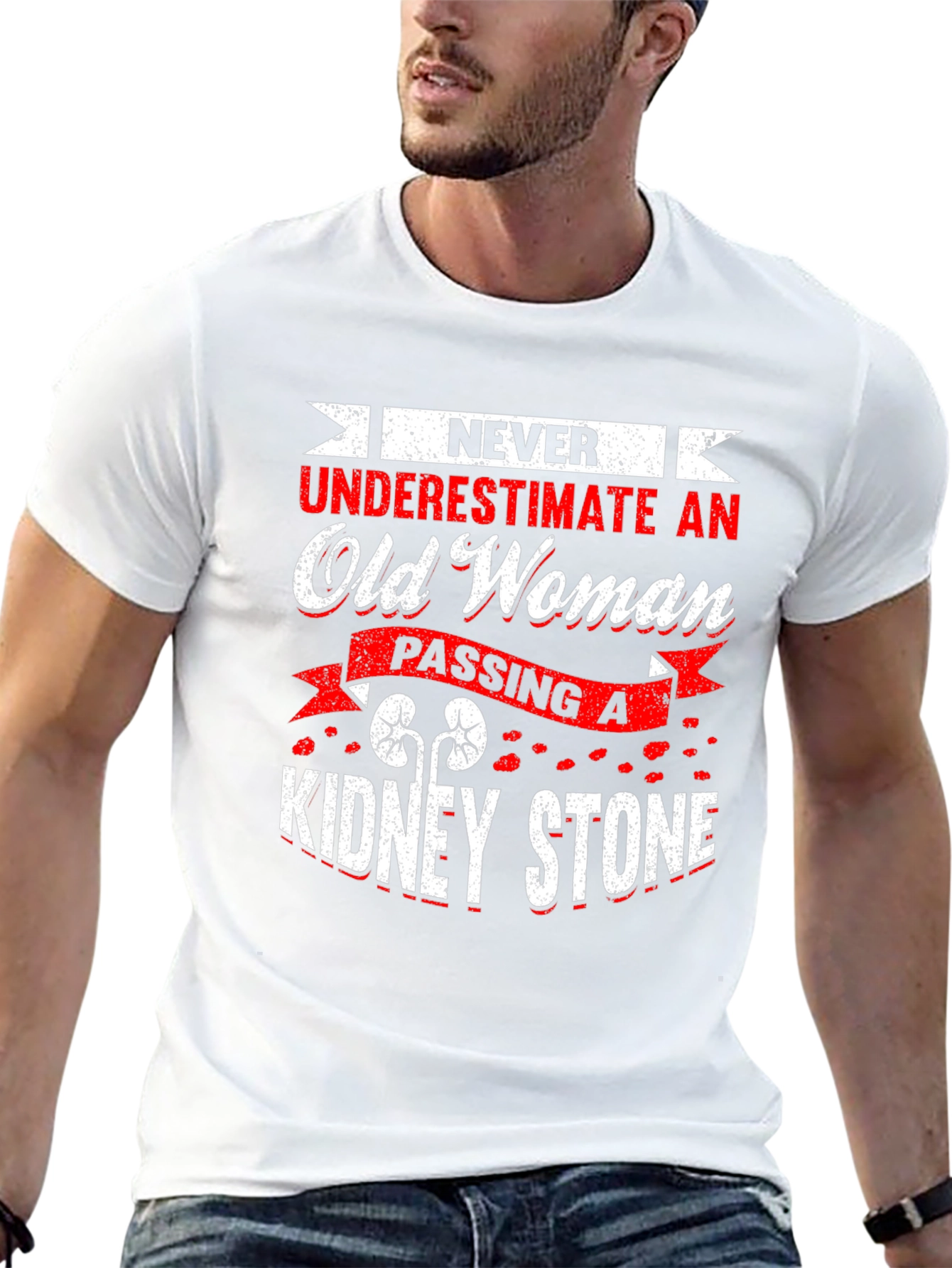 Never Underestimate Old Woman Kidney Stone T-Shirt