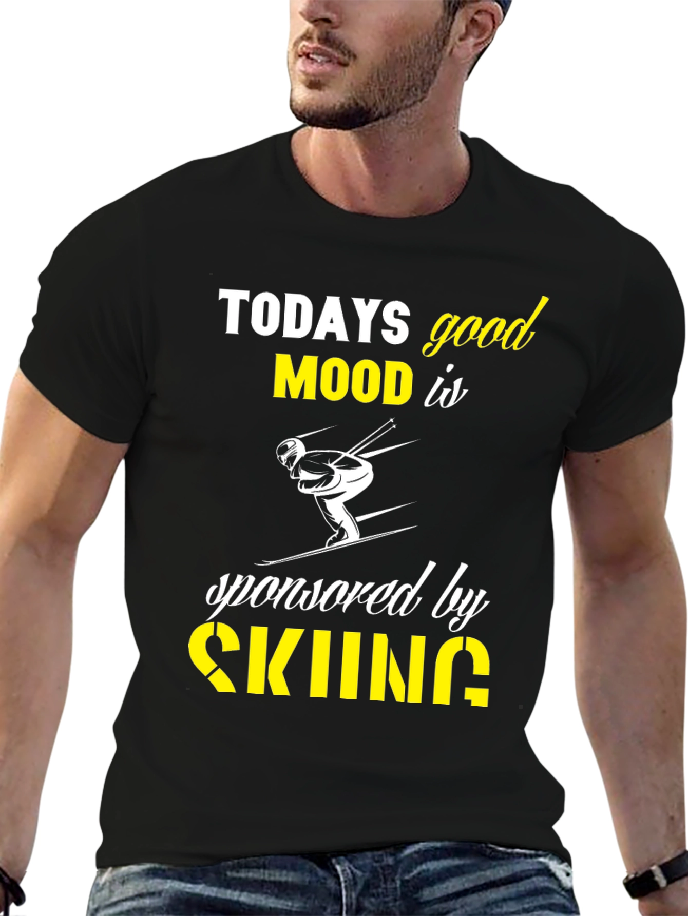 Todays Good Mood Skiing Graphic T-Shirt