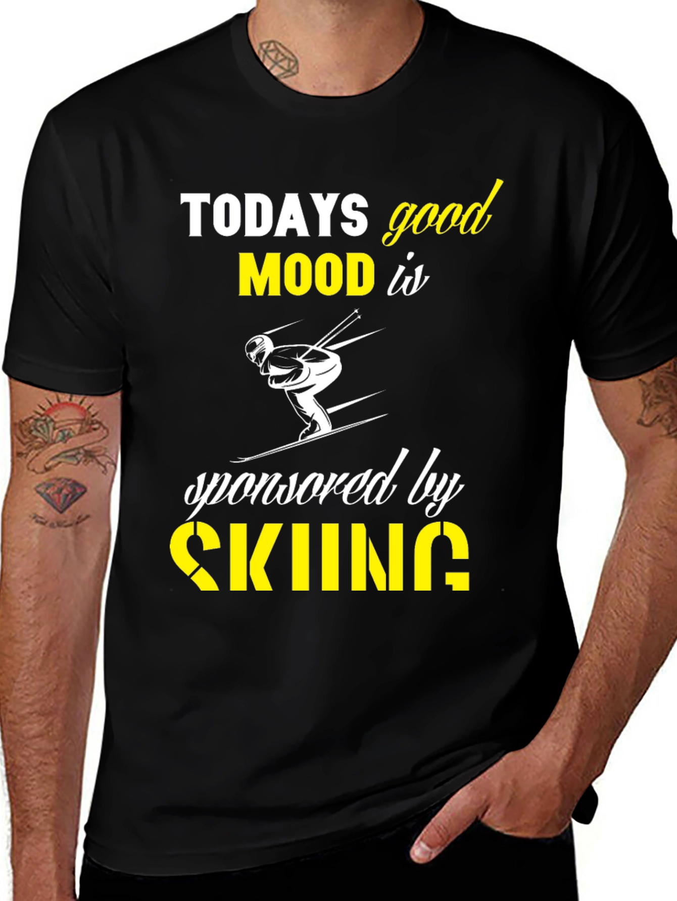 Todays Good Mood Skiing Graphic T-Shirt