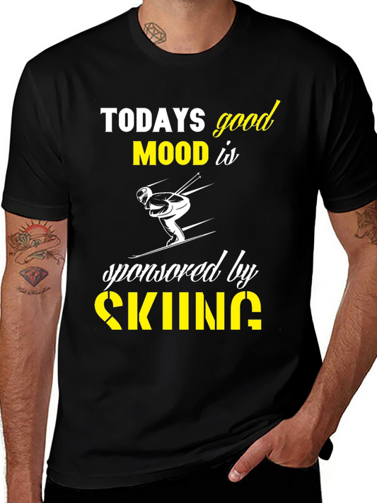 Todays Good Mood Skiing Graphic T-Shirt