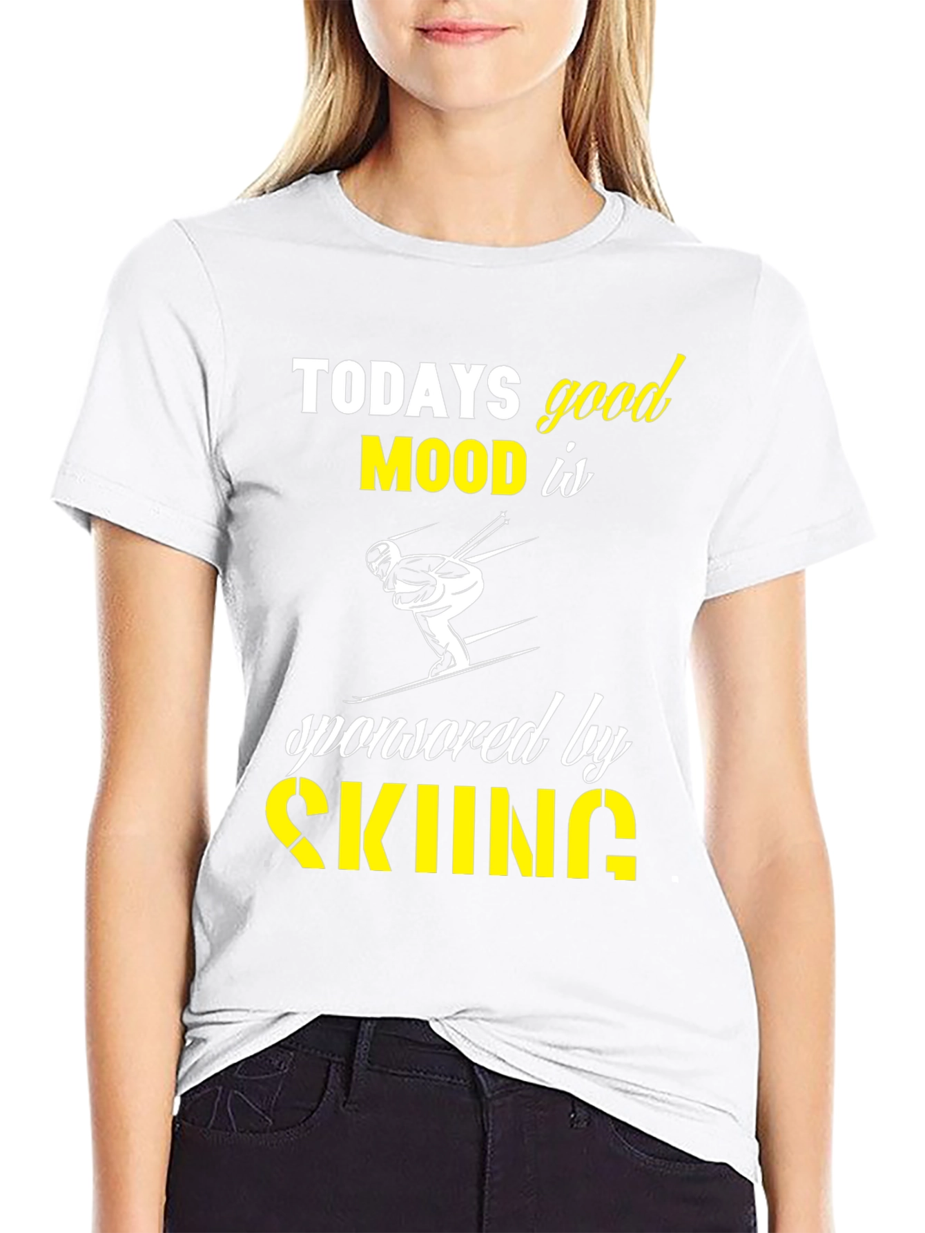 Todays Good Mood Skiing Graphic T-Shirt