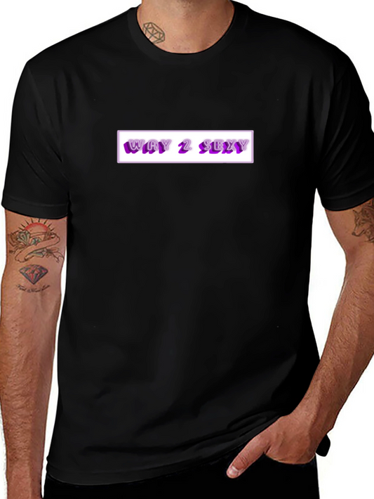 Way 2 Sexy Graphic Tee - Black Cotton Blend T-Shirt