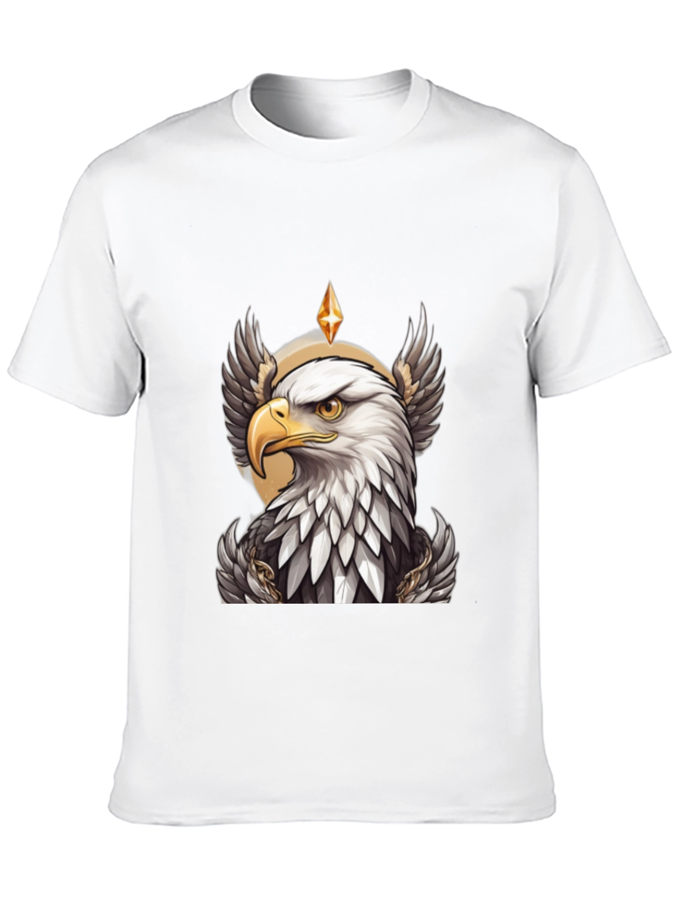 Eagle Crown Graphic Tee - Black Cotton T-Shirt