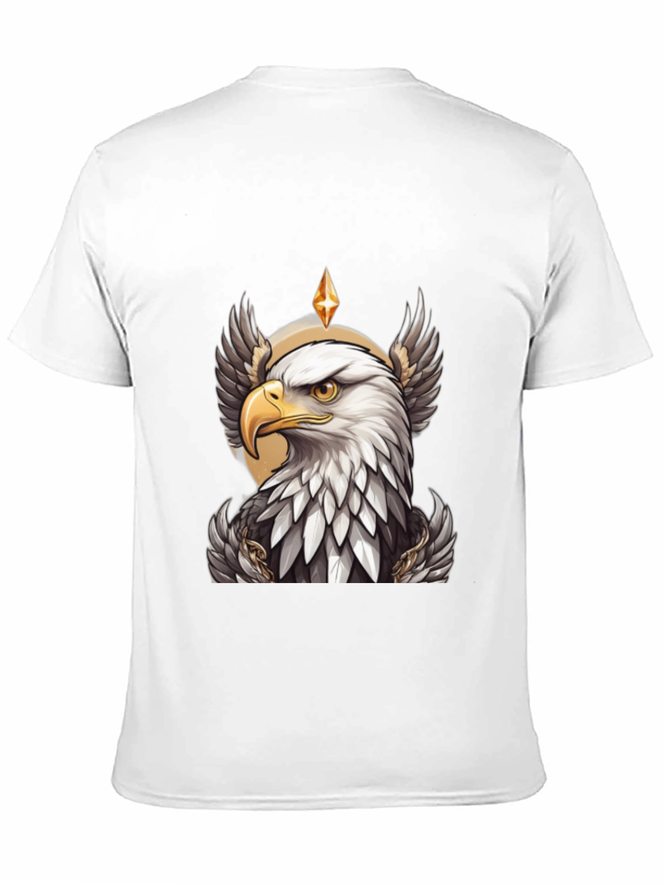 Eagle Crown Graphic Tee - Black Cotton T-Shirt