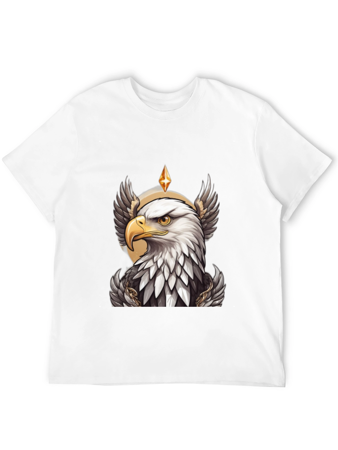 Eagle Crown Graphic Tee - Black Cotton T-Shirt