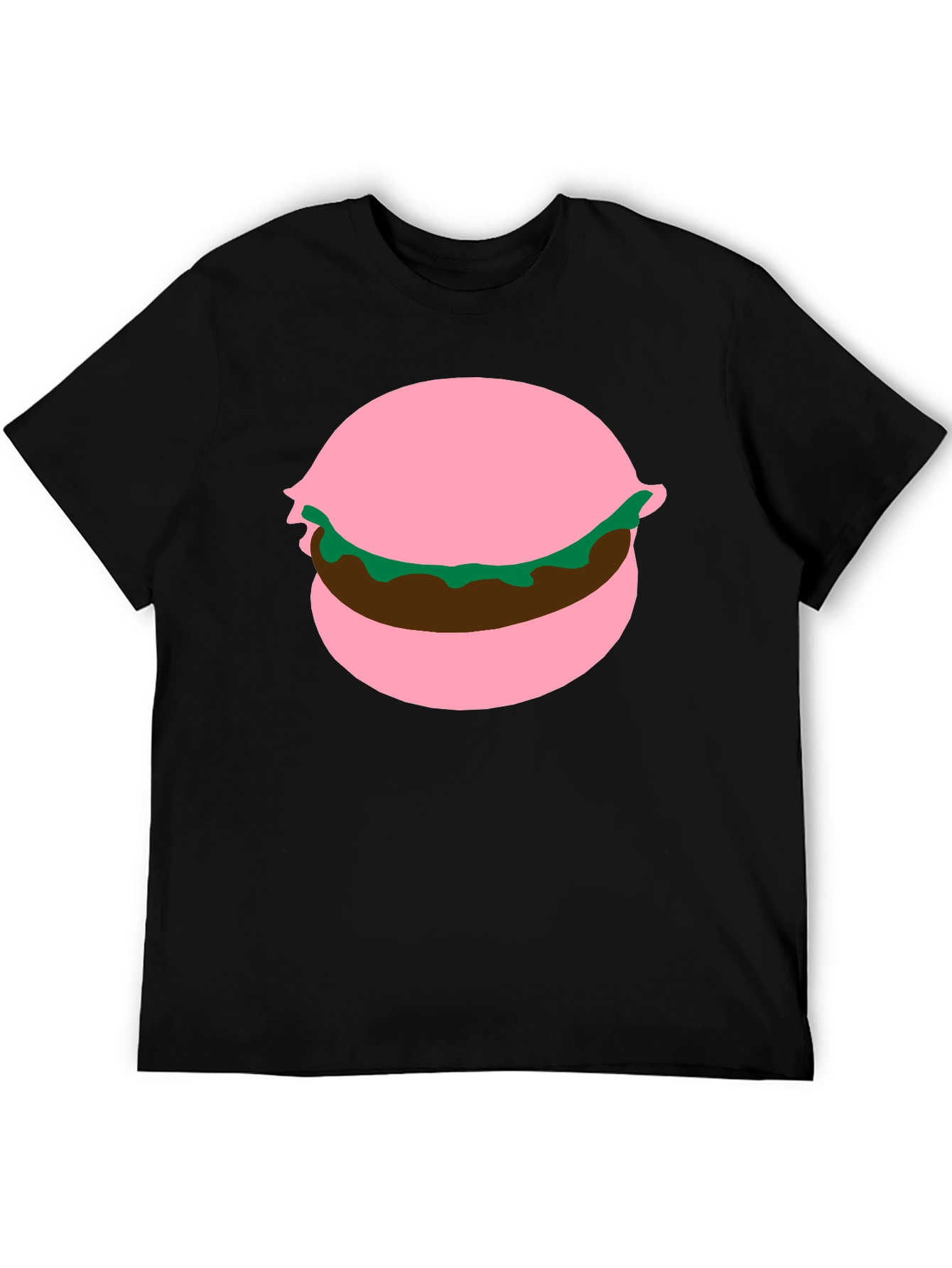 Burger Graphic Tee - Pink Bun Funny Food Shirt