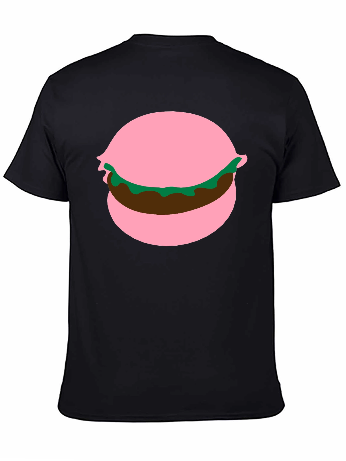 Burger Graphic Tee - Pink Bun Funny Food Shirt