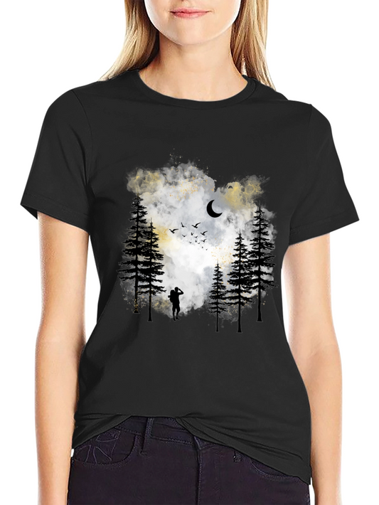 Nature Scene Graphic Tee - Mens Black T-Shirt