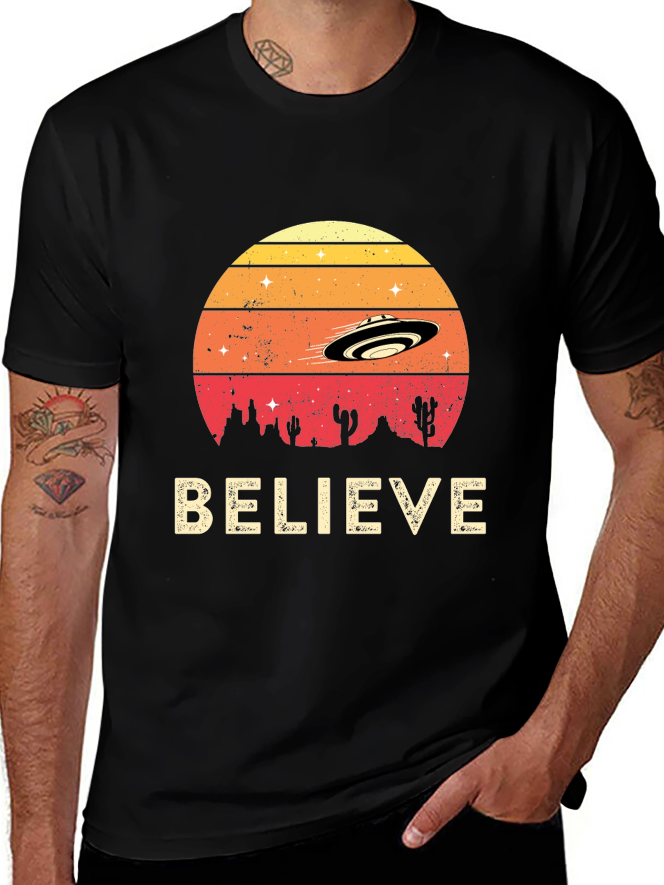 Believe UFO Graphic T-Shirt