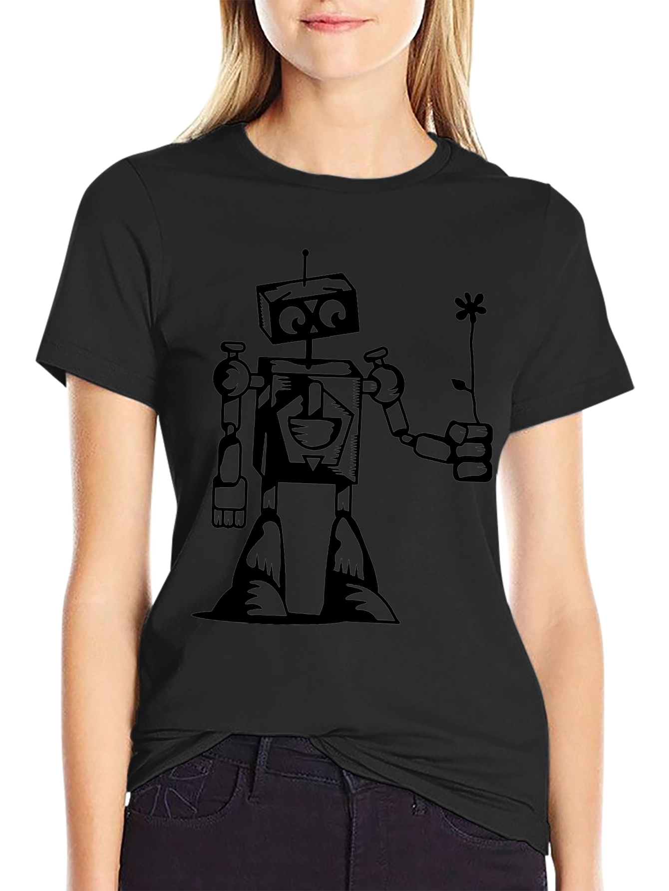 Robot Graphic Tee - Black