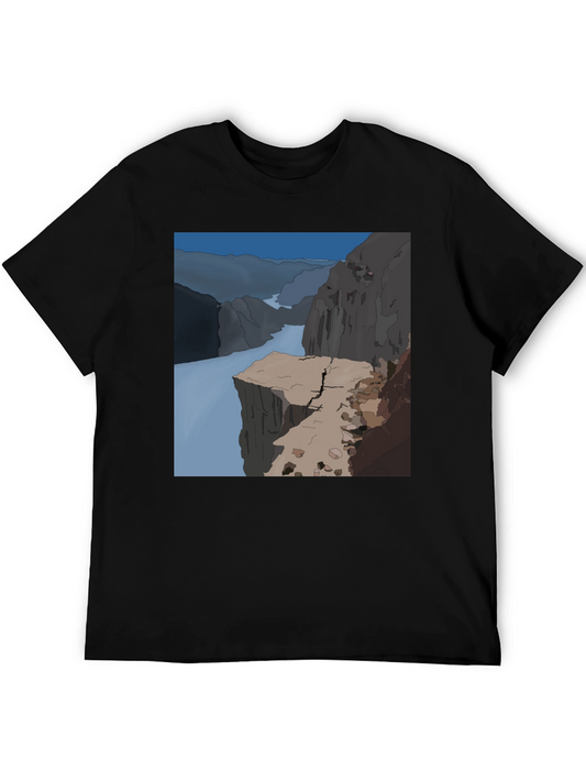 Cliffside T-Shirt - Black Cotton Graphic Tee