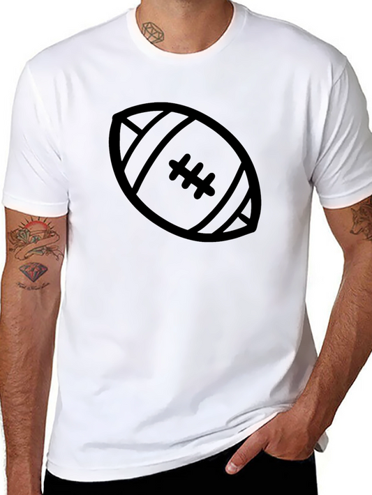 Football Graphic Tee - Black Casual T-Shirt