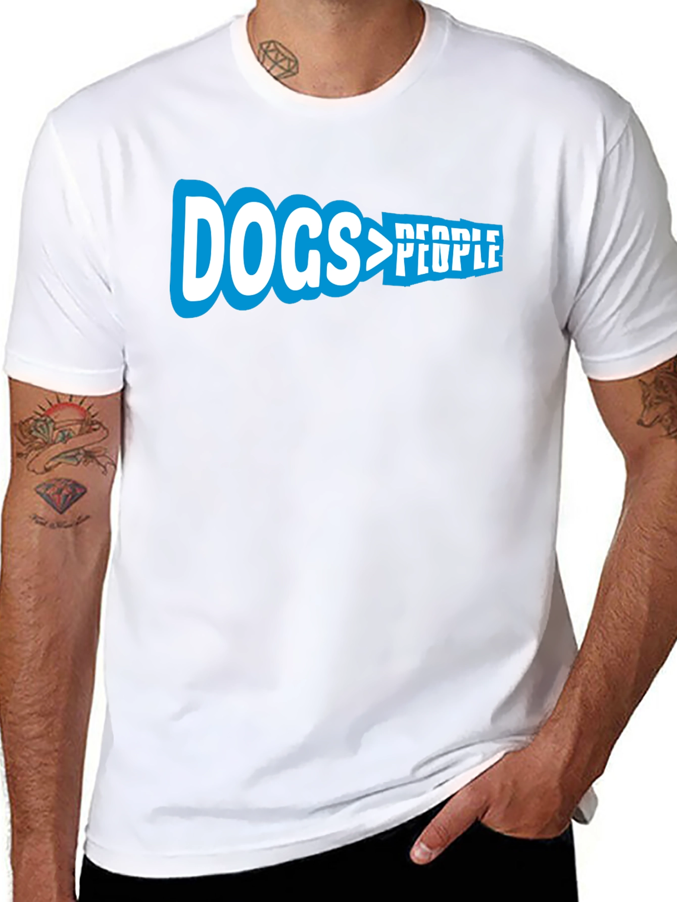 Dogs > People Graphic Tee - Black Cotton T-Shirt