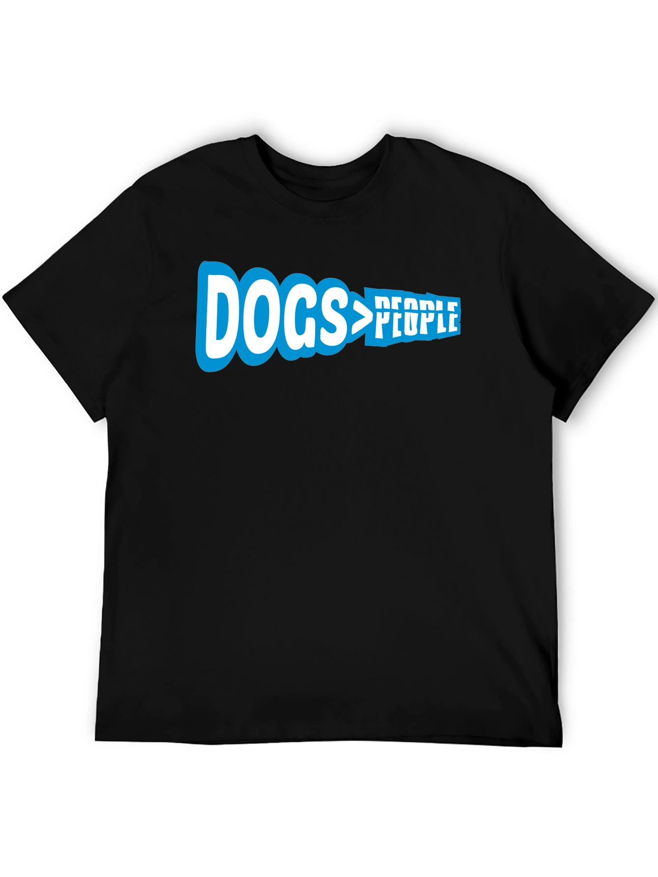 Dogs > People Graphic Tee - Black Cotton T-Shirt