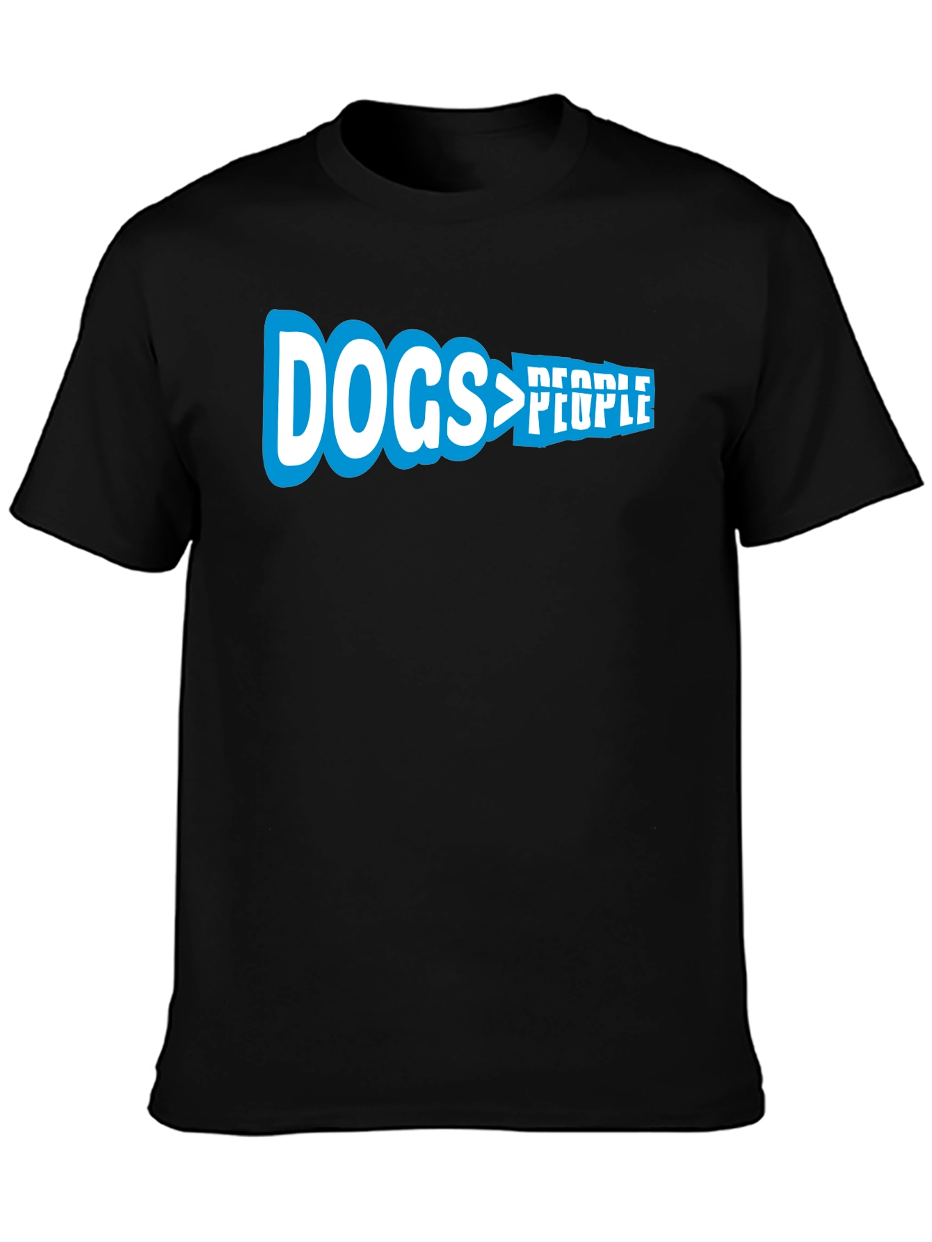Dogs > People Graphic Tee - Black Cotton T-Shirt