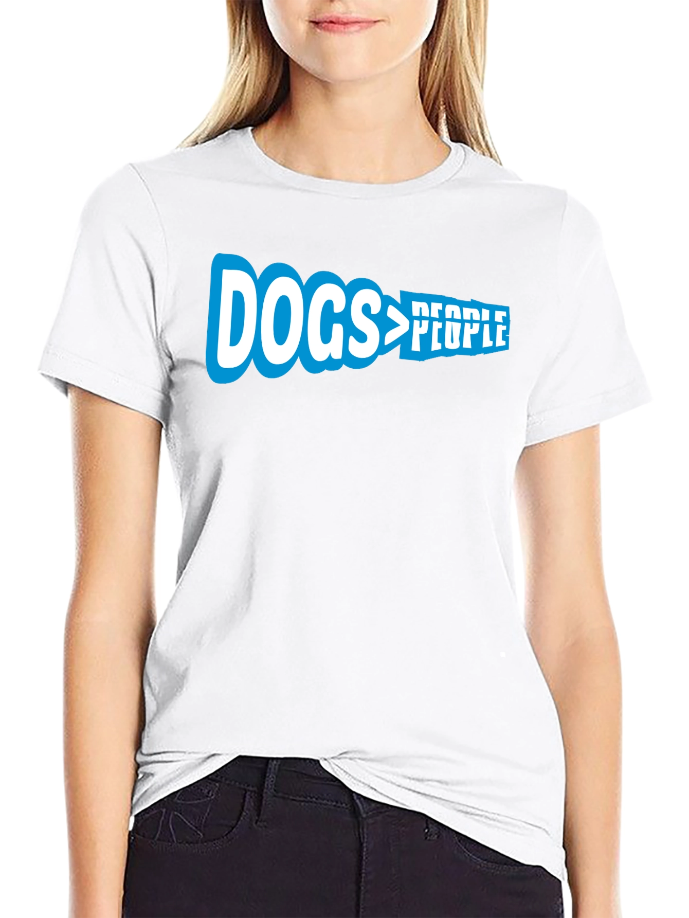 Dogs > People Graphic Tee - Black Cotton T-Shirt