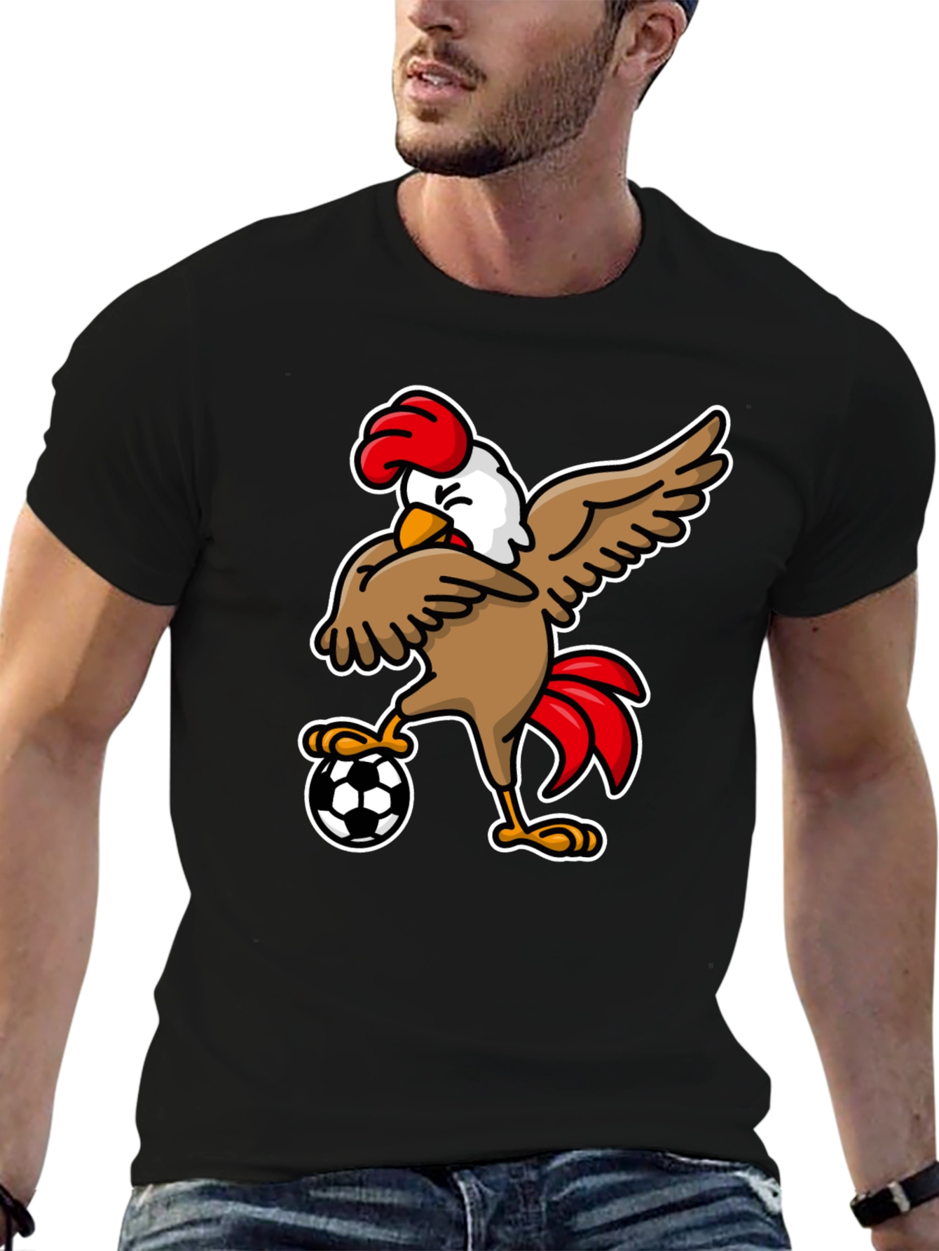 Chicken Soccer T-Shirt - Black