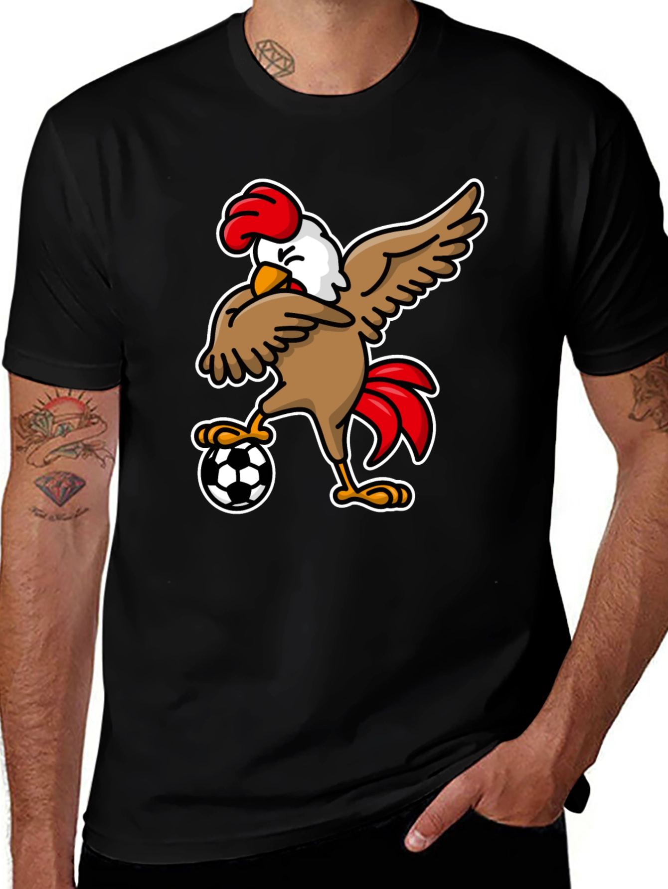 Chicken Soccer T-Shirt - Black