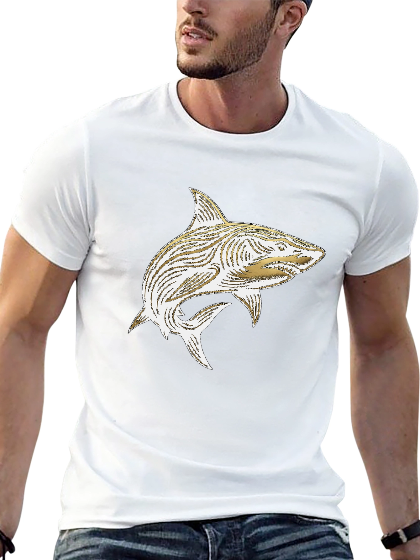 Shark Graphic Tee - Stylish Black T-Shirt