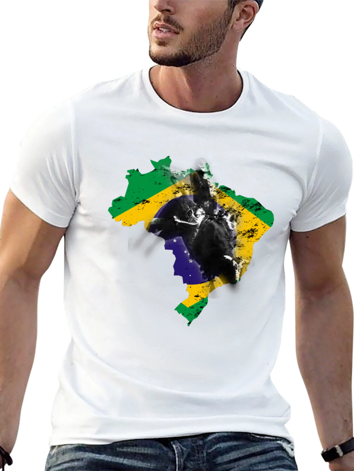 Brazil Flag Silhouette Graphic Tee