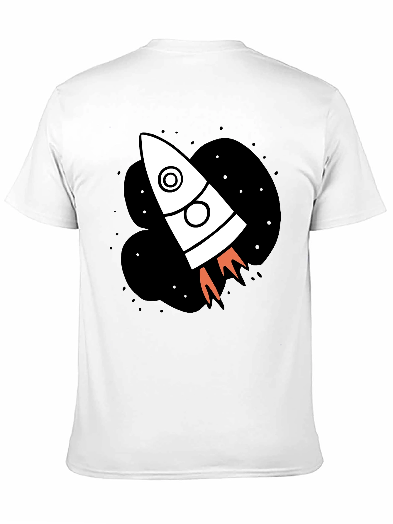 Rocket Ship Graphic Black T-Shirt