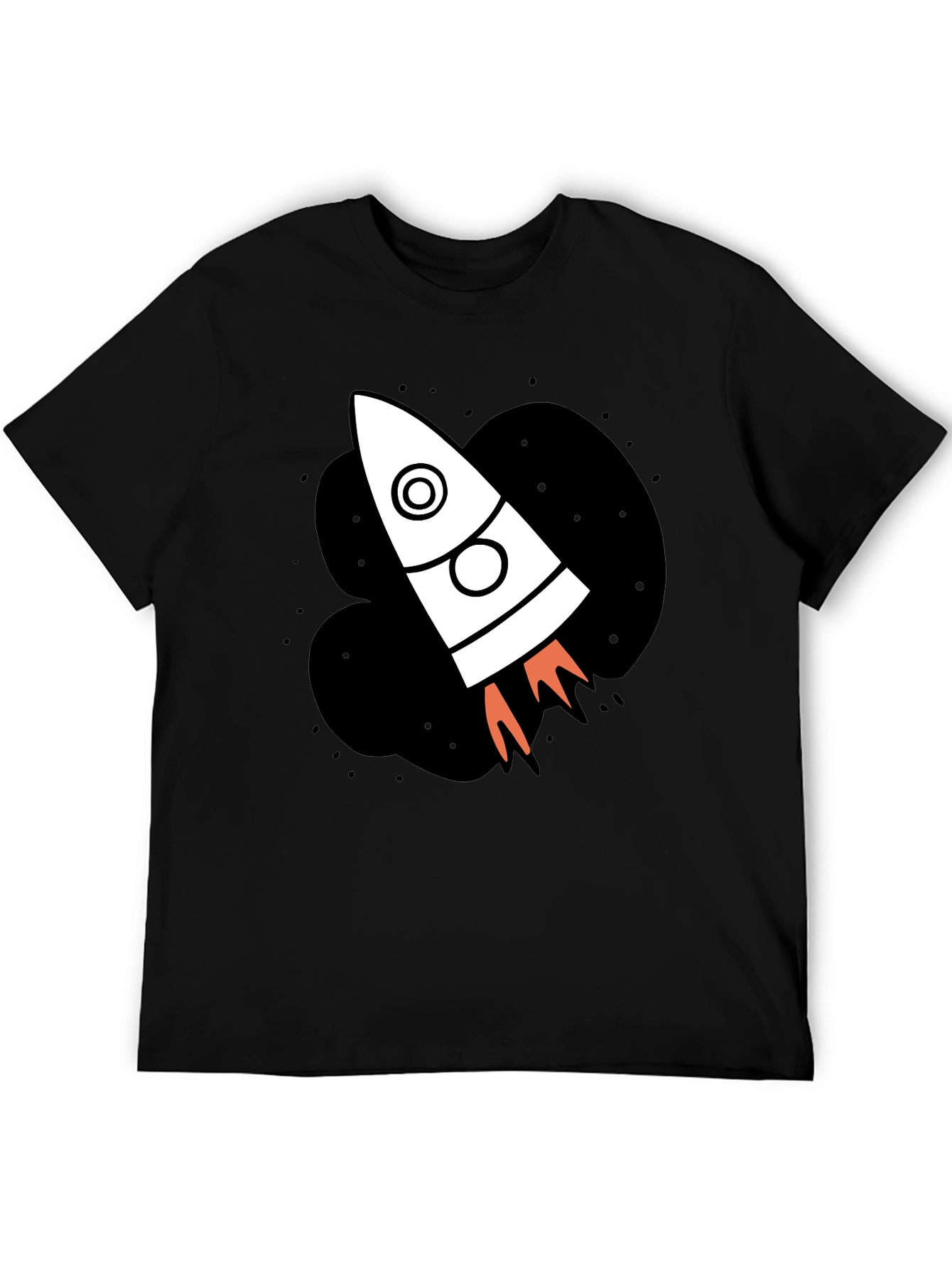 Rocket Ship Graphic Black T-Shirt