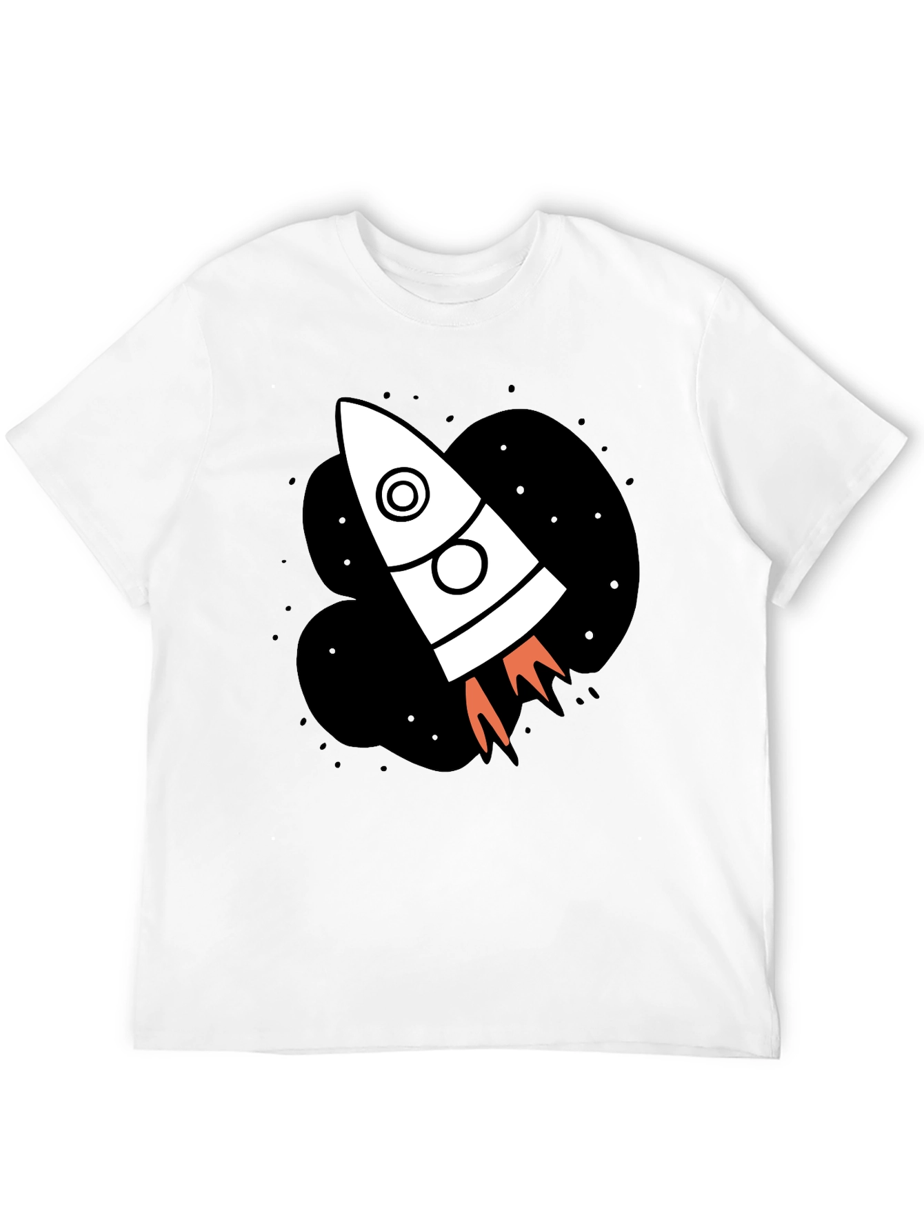 Rocket Ship Graphic Black T-Shirt