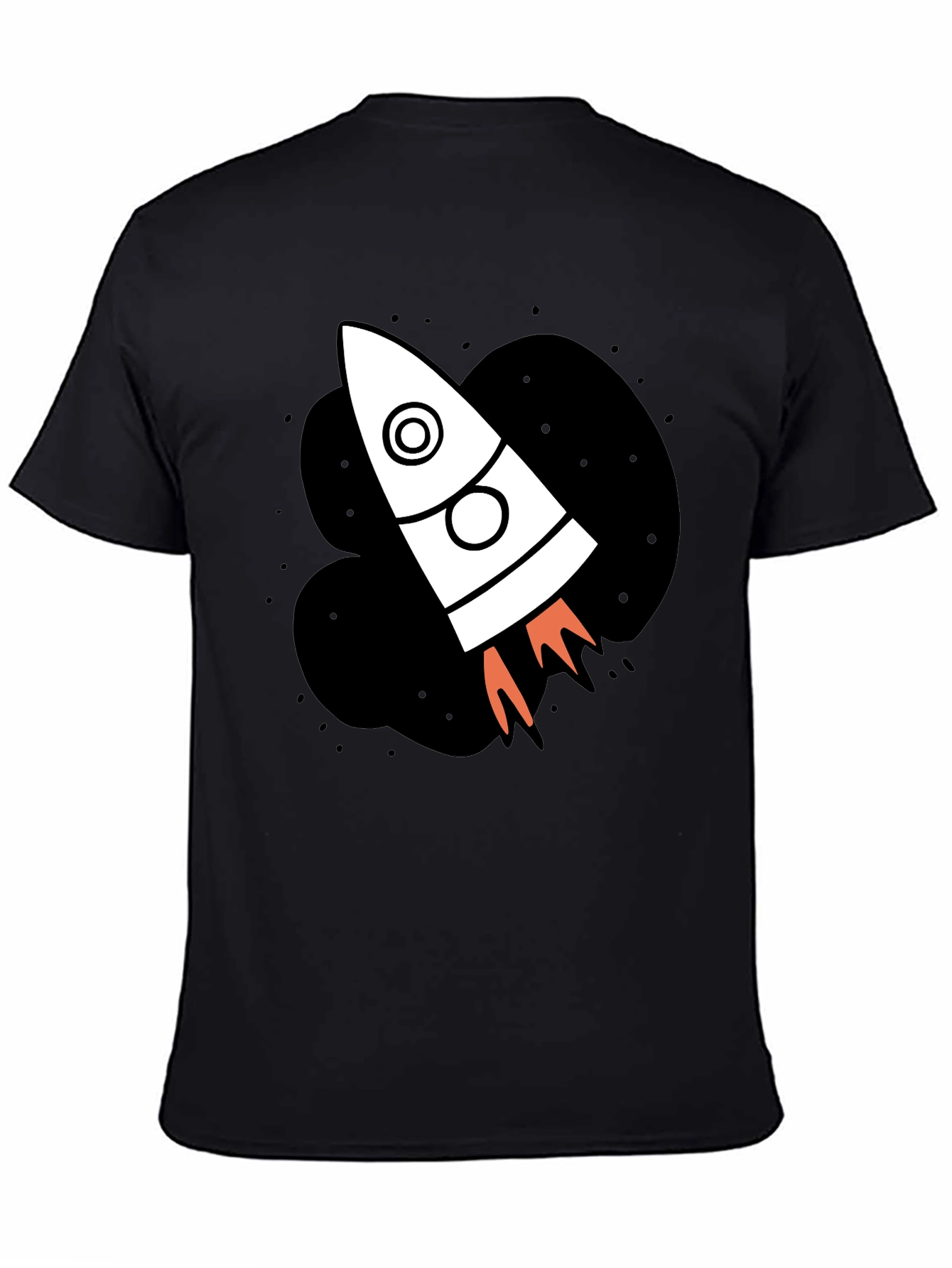 Rocket Ship Graphic Black T-Shirt