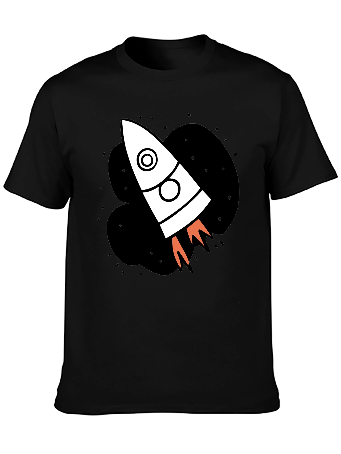 Rocket Ship Graphic Black T-Shirt