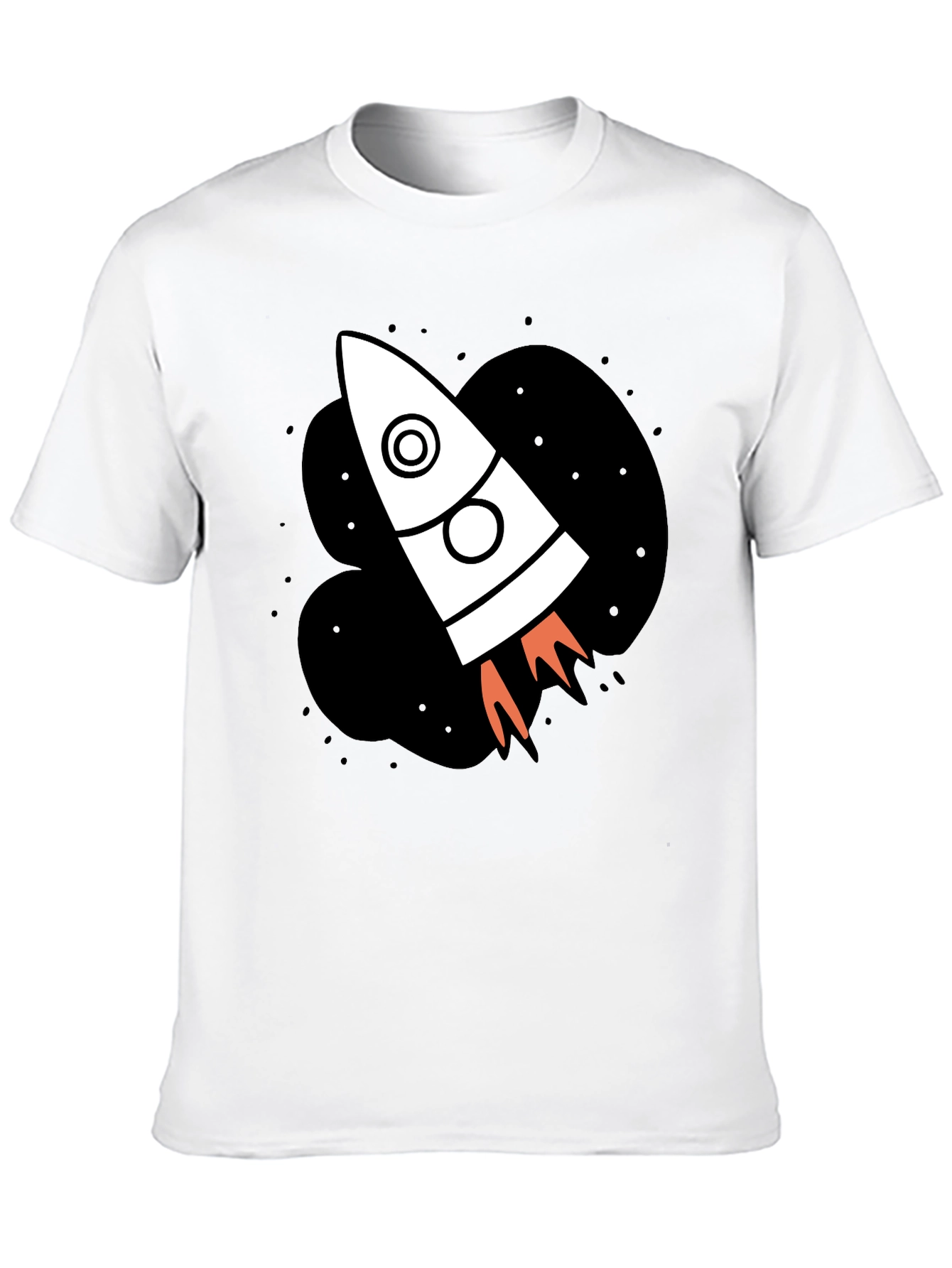 Rocket Ship Graphic Black T-Shirt