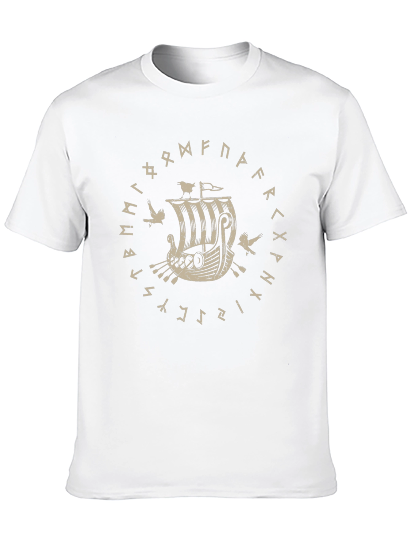 Viking Ship T-Shirt Norse Runes Viking Art