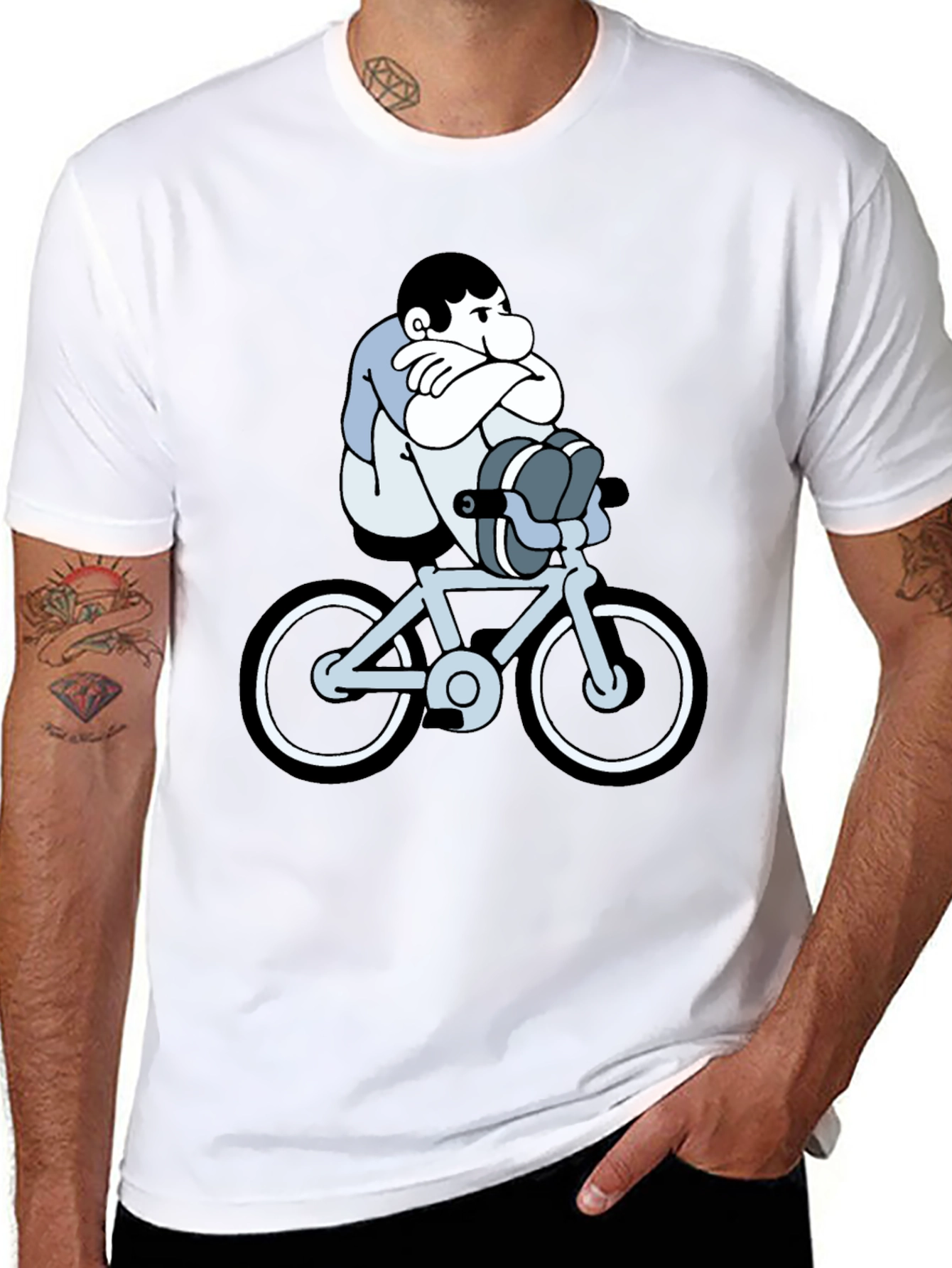 Cartoon Biker T-Shirt - Unisex Black Tee