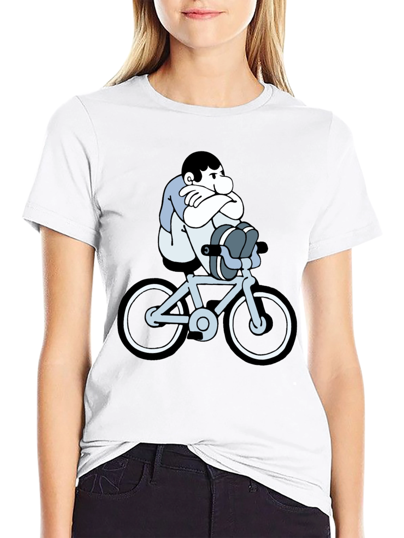 Cartoon Biker T-Shirt - Unisex Black Tee
