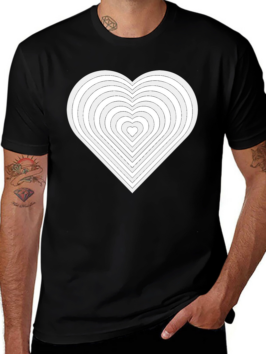 Heart Illusion Graphic Tee - Black