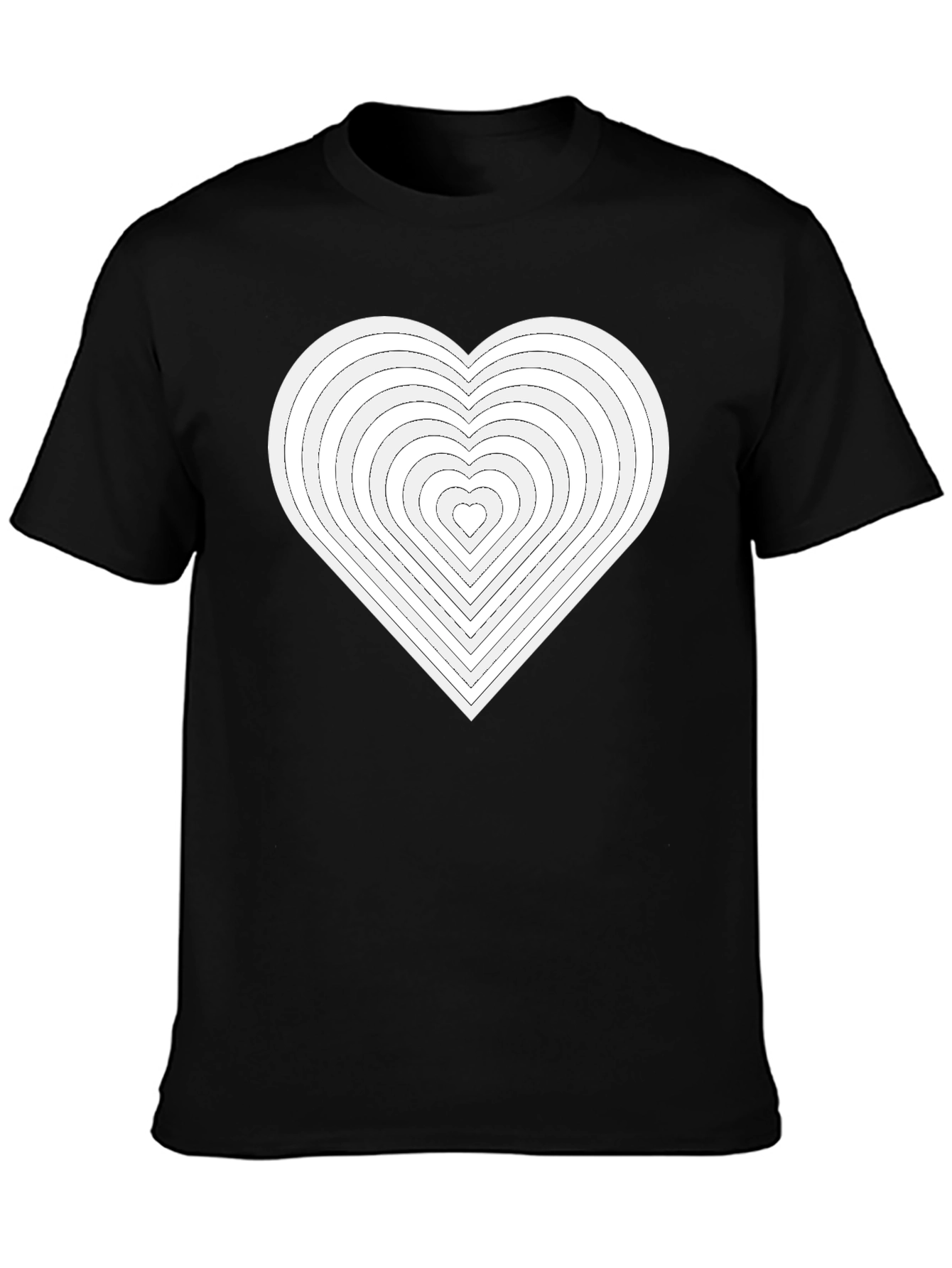 Heart Illusion Graphic Tee - Black