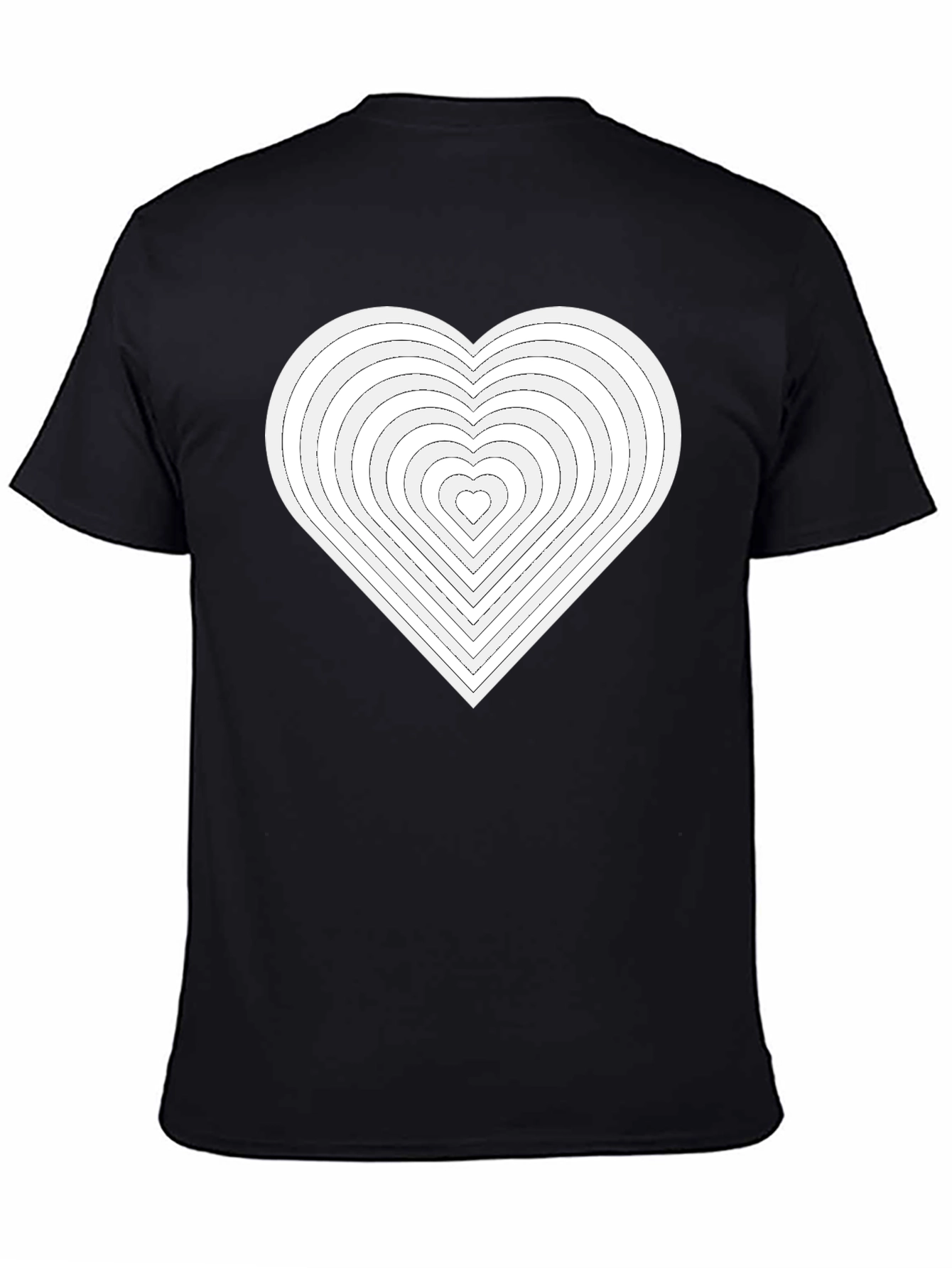 Heart Illusion Graphic Tee - Black