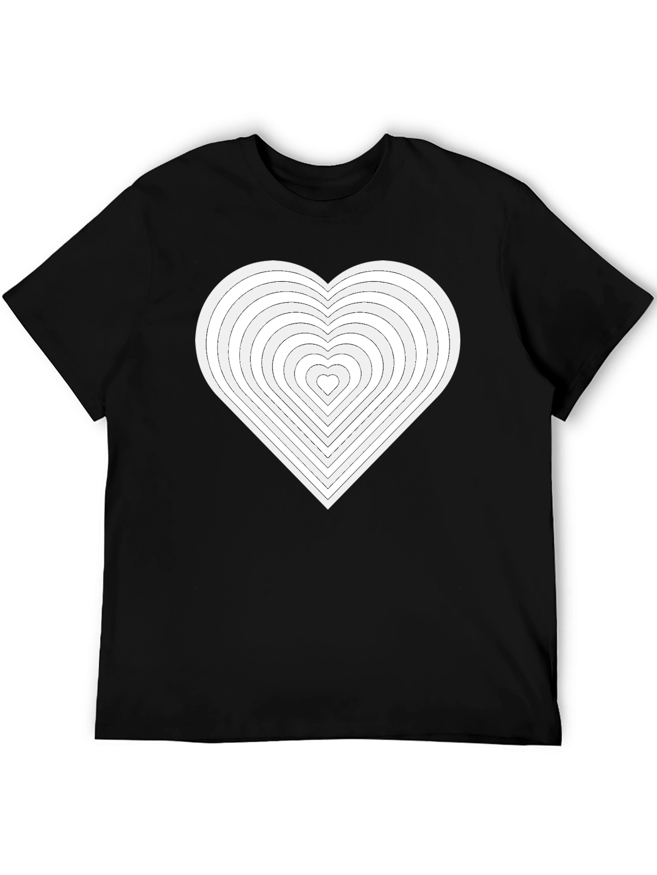 Heart Illusion Graphic Tee - Black