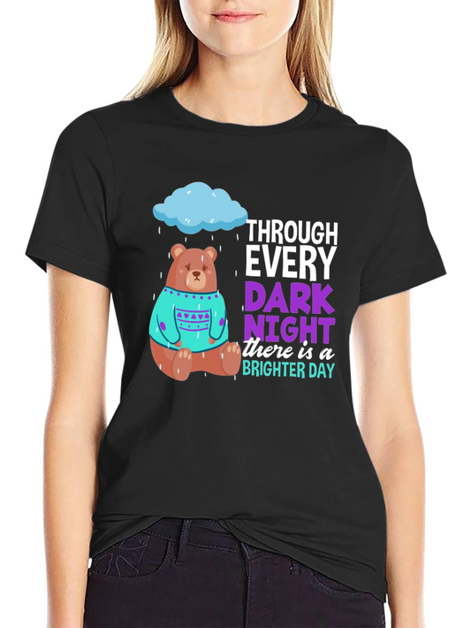 Rainy Day Bear Graphic Tee - Positive Vibes
