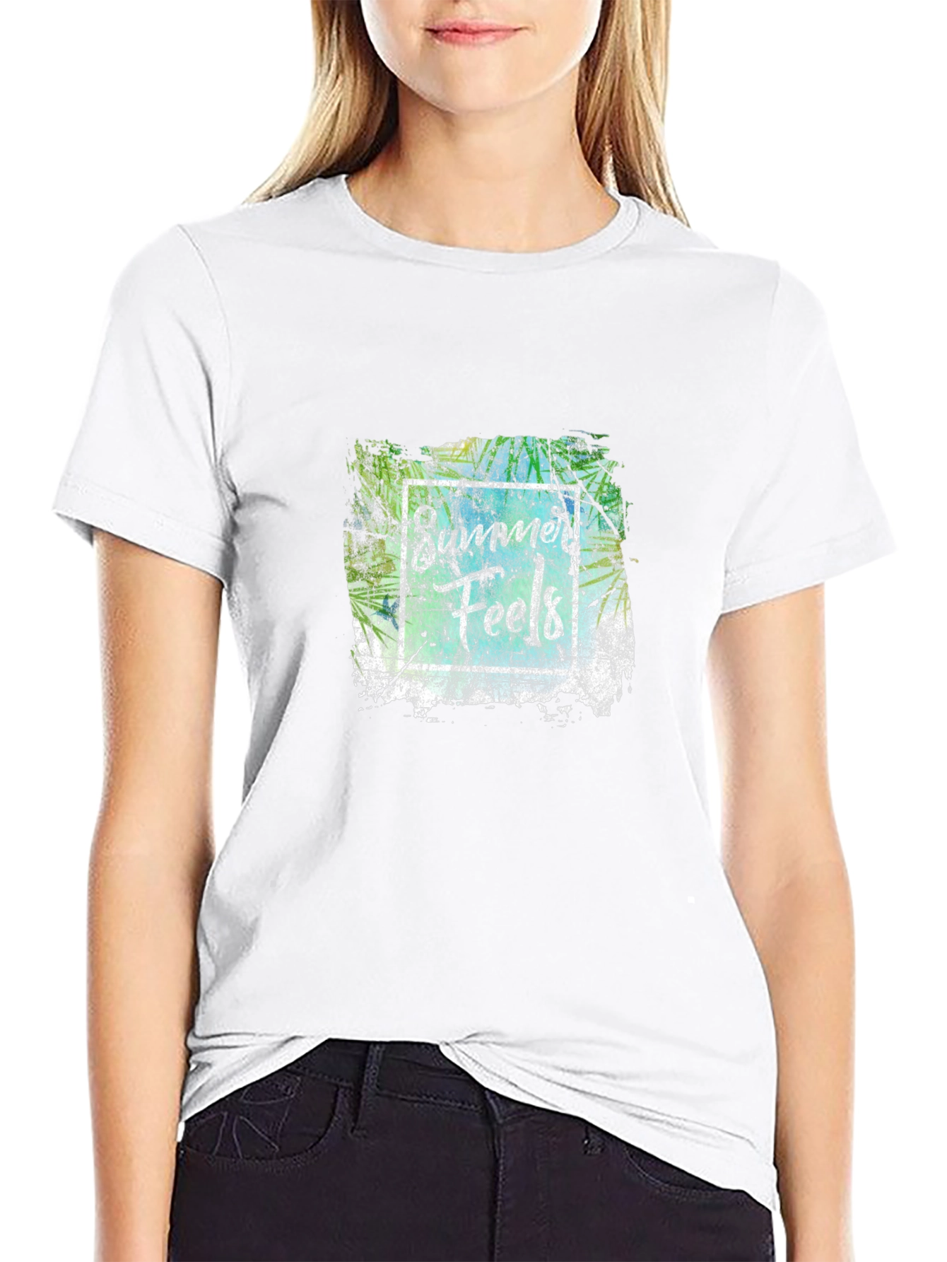Abstract Graphic Print Black Crew Neck T-Shirt