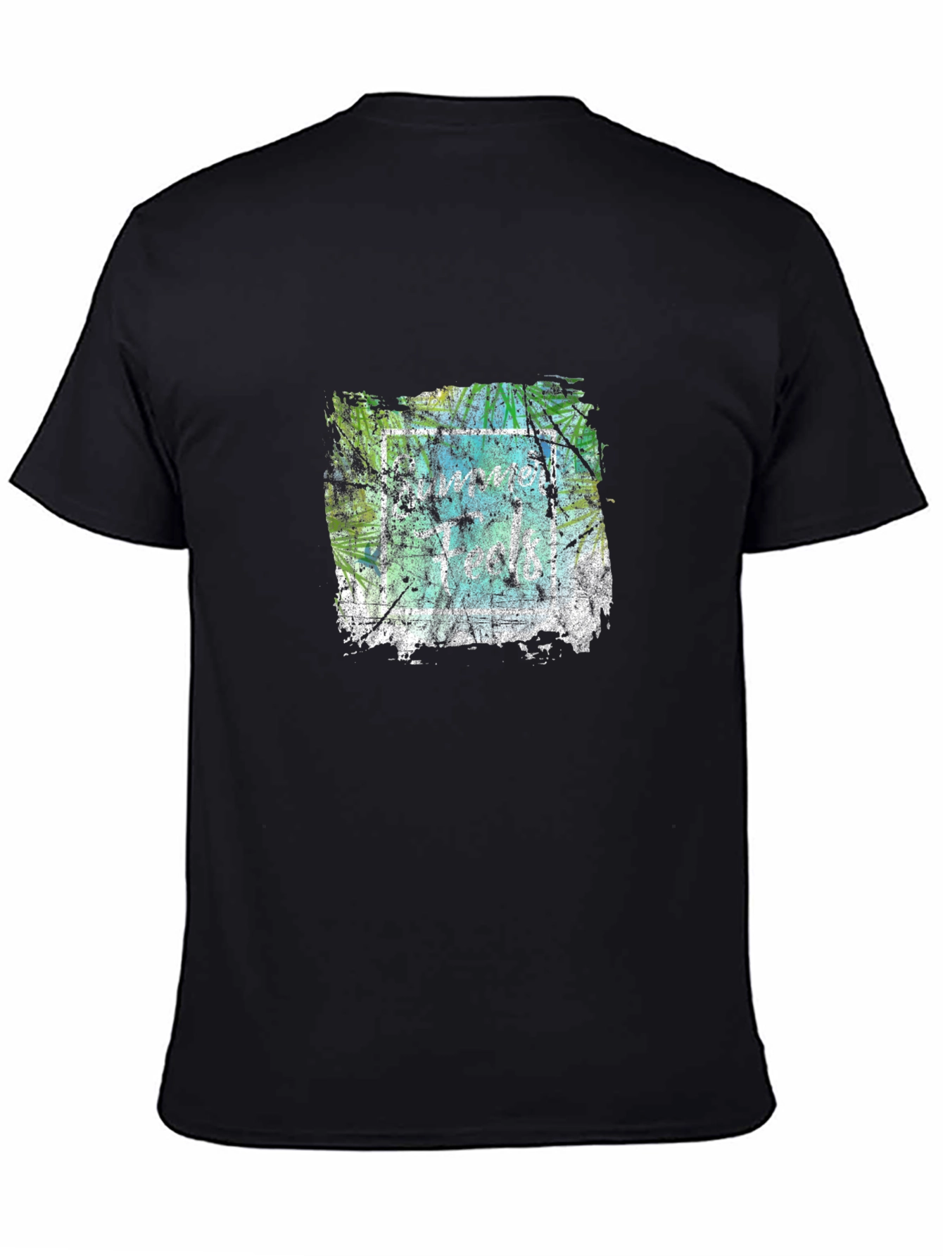 Abstract Graphic Print Black Crew Neck T-Shirt