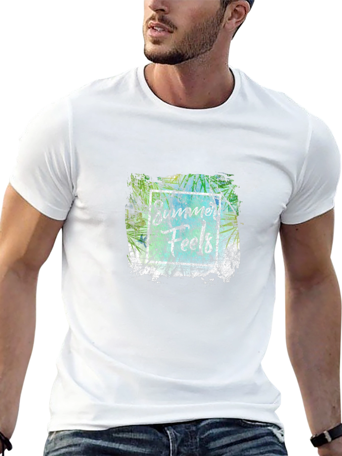 Abstract Graphic Print Black Crew Neck T-Shirt