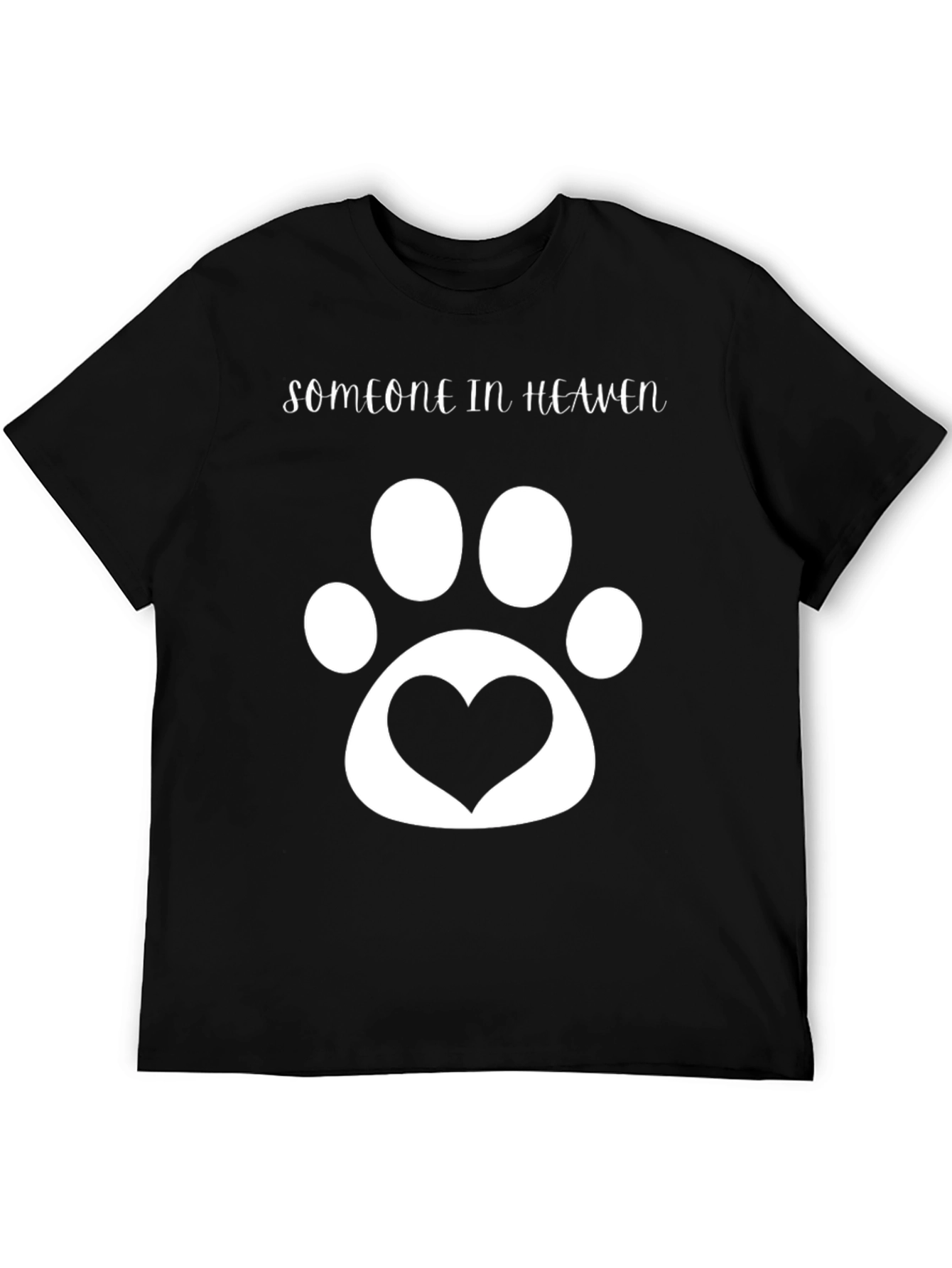 Someone In Heaven Pet Paw Print Heart T-Shirt