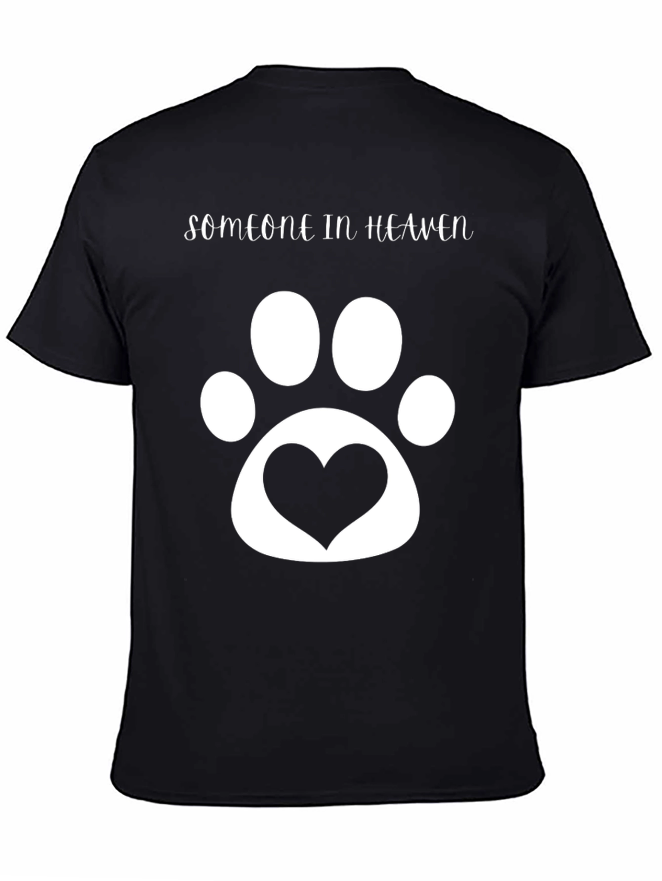 Someone In Heaven Pet Paw Print Heart T-Shirt