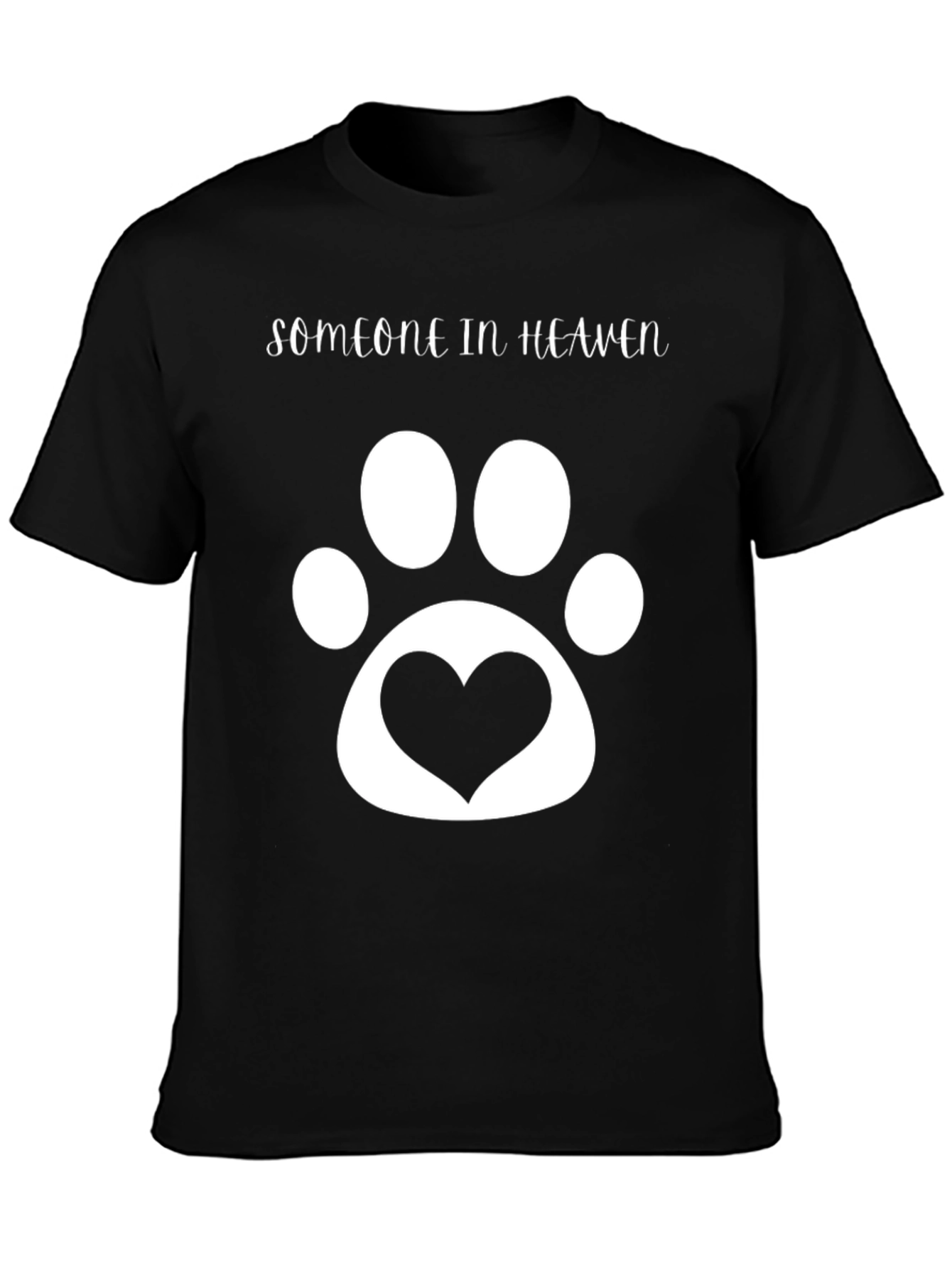 Someone In Heaven Pet Paw Print Heart T-Shirt