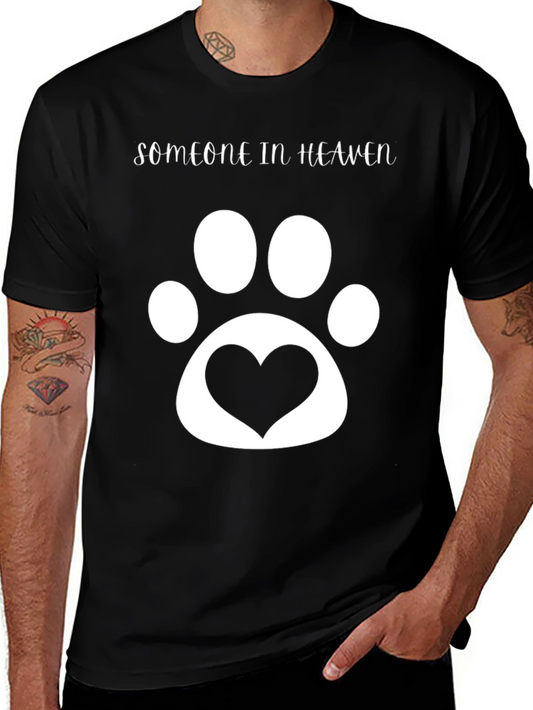 Someone In Heaven Pet Paw Print Heart T-Shirt