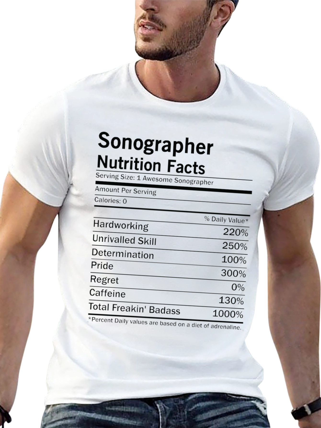 Sonographer Nutrition Facts T-Shirt