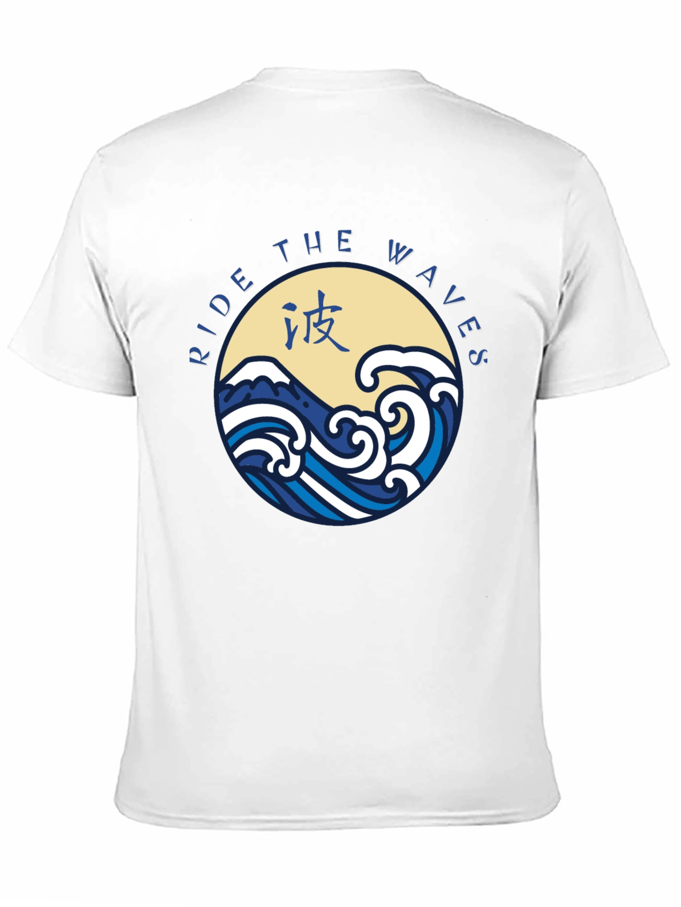 Ride the Waves Graphic Tee - Japanese Wave Design