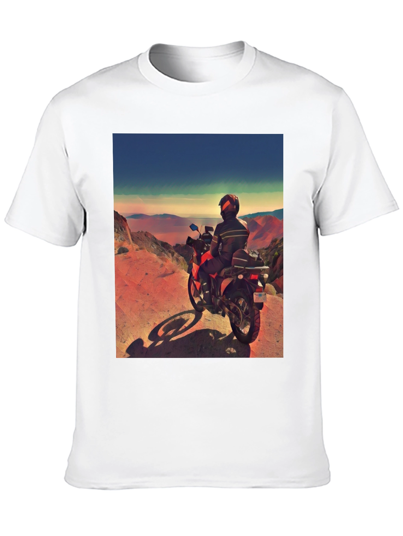 Motorcycle Adventure Tee - Scenic View Graphic T-Shirt